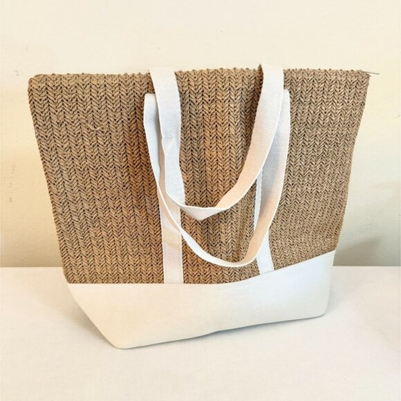 Show Me Your Mumu Sunseeker Large Straw Tote Bag NWT FabFitFun Collab Beach Bag - Picture 3 of 11